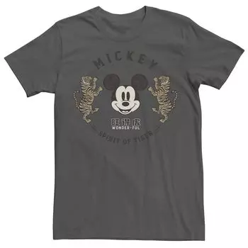 Мужская футболка Disney Mickey Mouse Year Of The Tiger в стиле ретро с коллажем кандзи Licensed Character