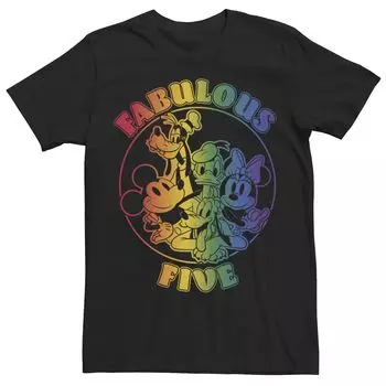 Мужская футболка Disney Mickey Rainbow Five Licensed Character