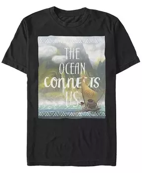 Мужская футболка Disney Moana the Ocean Connects Us с коротким рукавом Fifth Sun, черный