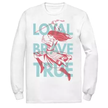 Мужская футболка Disney Mulan Live Action Loyal Brave True Text Overlay Licensed Character