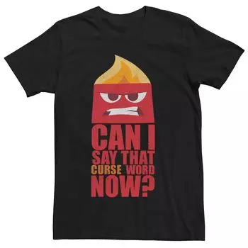 Мужская футболка Disney Pixar Inside Out Anger Curse Word Licensed Character