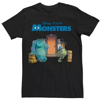 Мужская футболка Disney Pixar Monsters Mike And Sulley Door Crew Licensed Character