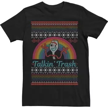 Мужская футболка Disney/Pixar Toy Story Christmas Forky Talkin' Trash Ugly Tee Licensed Character