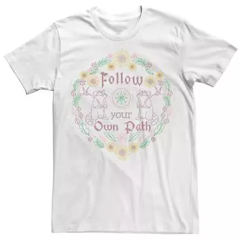 Мужская футболка Disney Pocahontas Meeko Follow Your Own Path с вышивкой крестиком