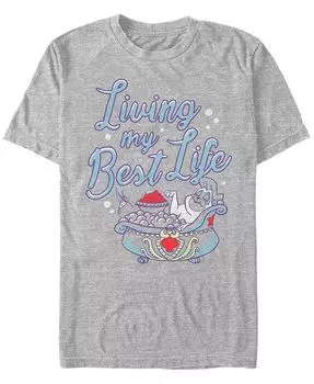 Мужская футболка Disney Pocahontas Percy Living My Best Life с коротким рукавом Fifth Sun, серый