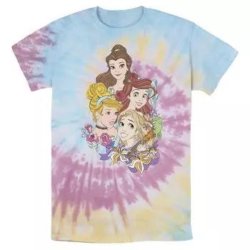 Мужская футболка Disney Princess с цветочным принтом Belle Cinderella Ariel Rapunzel Bomabrd Licensed Character