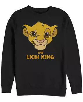 Мужская футболка disney "король лев" с лицом юного симбы, флис с круглым вырезом Fifth Sun, черный