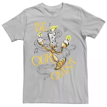 Мужская футболка Disney's 100 Lumiere Dance Be Our Guest Licensed Character, цвет Silver