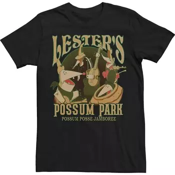 Мужская футболка Disney's A Goofy Movie Lester's Possum Park Licensed Character, черный