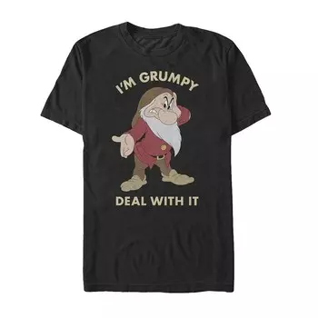 Мужская футболка Disney's «Белоснежка и семь гномов Grumpy Deal» Licensed Character, черный