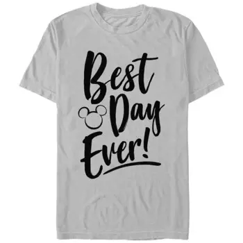 Мужская футболка Disney's Best Day Every с силуэтом Микки Хэда Licensed Character, цвет Silver