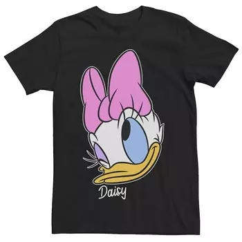 Мужская футболка Disney's Daisy Duck с портретом подмигивающего лица Licensed Character, черный
