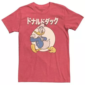 Мужская футболка Disney's Donald Duck с круговым портретом кандзи и портретом Licensed Character, цвет Red Heather