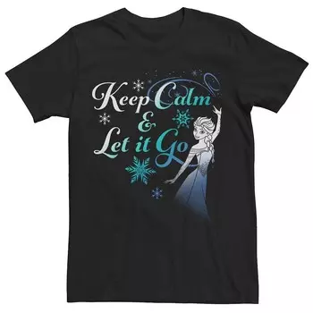 Мужская футболка Disney's Frozen Elsa Keep Calm & Let It Go, черный