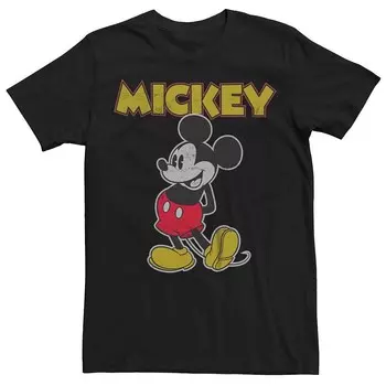 Мужская футболка Disney's Happy Mickey Mouse Licensed Character, черный