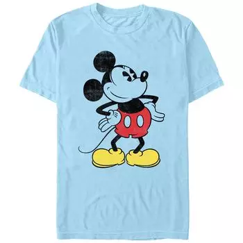Мужская футболка Disney с изображением Микки Мауса «Руки на бедре» Licensed Character, светло-синий