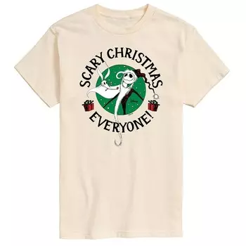 Мужская футболка Disney's «Кошмар перед Рождеством» с рисунком «Страшное Рождество» для всех, бежевый