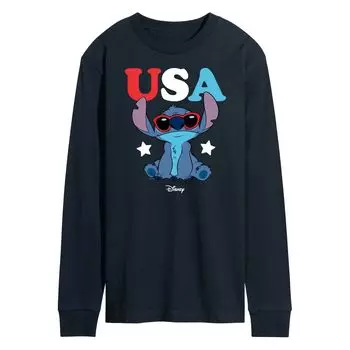 Мужская футболка Disney's Lilo and Stitch USA с длинными рукавами и рисунком в солнцезащитных очках