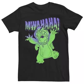 Мужская футболка Disney's Lilo & Stitch Halloween Stitch Mwahaha Portrait Licensed Character, черный