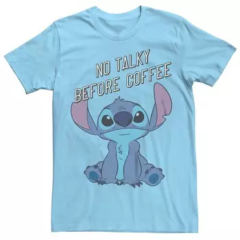 Мужская футболка Disney's Lilo & Stitch No Talky Before Coffee Licensed Character, цвет Light Blue