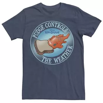 Мужская футболка Disney's Lilo & Stitch Pudge Controls The Weather Licensed Character, цвет Navy Heather