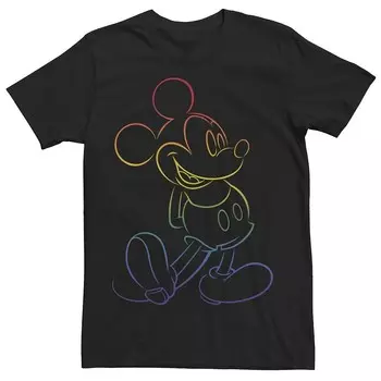 Мужская футболка Disney's Mickey Big Rainbow Licensed Character, черный