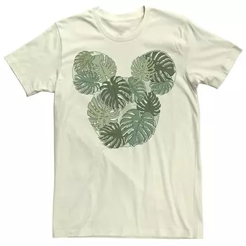 Мужская футболка Disney's Mickey & Friends Mickey Monstera Plant Fill Licensed Character, цвет Natural