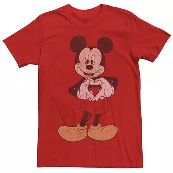 Мужская футболка Disney's Mickey & Friends Mickey Mouse с сердечками и руками Licensed Character, красный