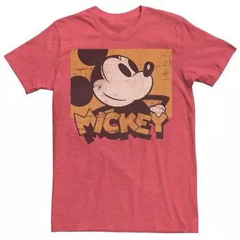 Мужская футболка Disney's Mickey & Friends с портретом Микки в сепии, цвет Red Heather