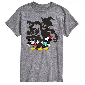 Мужская футболка Disney's Mickey & Minnie Mouse с рисунком Scared Shadows, серый
