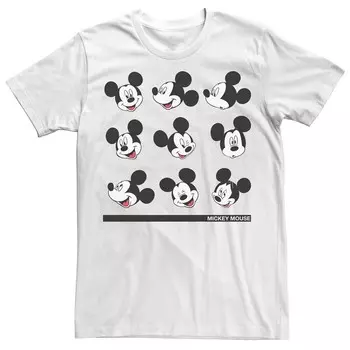 Мужская футболка Disney's Mickey Mouse с другим лицом Микки Мауса Licensed Character, белый