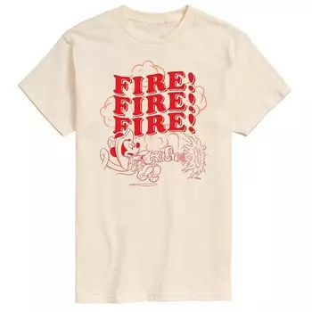 Мужская футболка Disney's Mickey Mouse с рисунком Микки Мауса Fire Stacked, цвет Cream
