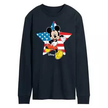 Мужская футболка Disney's Mickey Mouse с флагом США и длинным рукавом Licensed Character