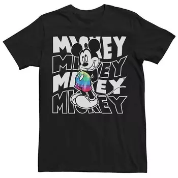 Мужская футболка Disney's Mickey Mouse Tie Dye Shorts Licensed Character, черный