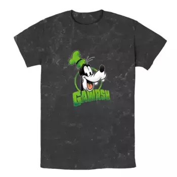 Мужская футболка Disney с Микки и друзьями Goofy Gawrsh Portrait Bomabrd Wash Licensed Character, черный