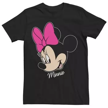 Мужская футболка Disney's Minnie Mouse Face Portrait Smile Licensed Character, черный
