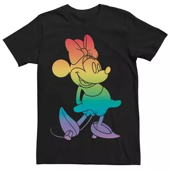 Мужская футболка Disney's Minnie Mouse Pride с радужным наполнением Licensed Character, черный