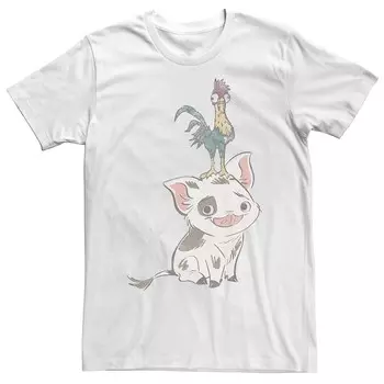 Мужская футболка Disney's Moana Pua & Hei Hei Portrait, белый