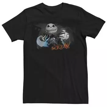 Мужская футболка Disney's Nightmare Before Christmas с рисунком потрескавшегося портрета Licensed Character