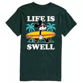 Мужская футболка Disney's с изображением Микки Мауса и пальмами «Life Is Swell» Licensed Character