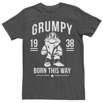 Мужская футболка Disney's Snow White Grumpy Born This Way, цвет Charcoal Heather