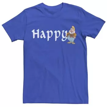 Мужская футболка Disney's Snow White Happy Leaning On Name Banner Licensed Character, цвет Royal