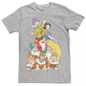 Мужская футболка Disney's Snow White Seven Dwarf Stack, цвет Athletic Heather