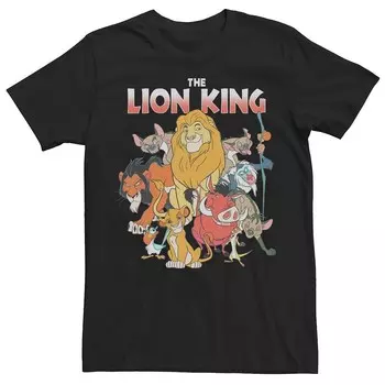 Мужская футболка Disney's The Lion King Group Character Circle Licensed Character, черный