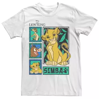 Мужская футболка Disney's The Lion King Simba с вставками в джунглях Licensed Character, белый