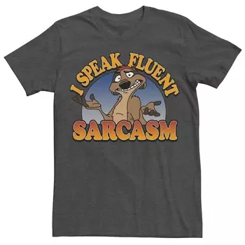Мужская футболка Disney's The Lion King Timon Sarcasm Licensed Character, цвет Charcoal Heather