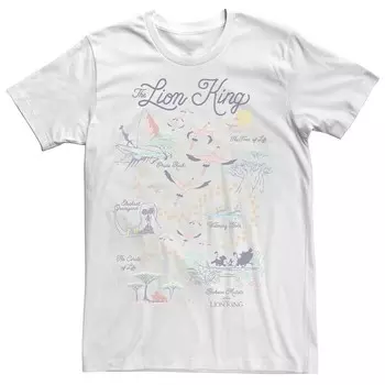 Мужская футболка Disney's The Lion King с картой мира, белый