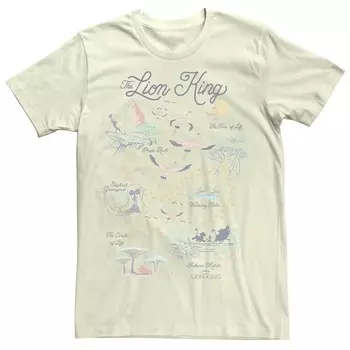 Мужская футболка Disney's The Lion King с картой мира, цвет Natural