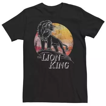 Мужская футболка Disney's The Lion King Pride Rock с эффектом потертости Sunset Licensed Character