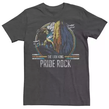 Мужская футболка Disney's The Lion King Vintage Pride Rock с потертым портретом Licensed Character